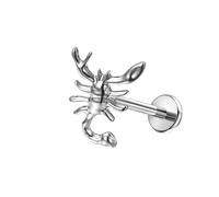 Homxi 18 Gauge (1.0x12mm) Silver Nose Rings Piercing Jewelry, Scorpion Shape, Titanium Nose Piercing for Cartilage