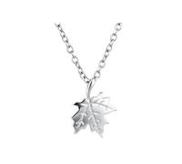 Homxi 18K White Gold Necklace for Women,Maple Leaf Silver Necklace for Women Modern