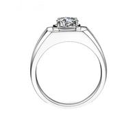 Homxi 9 K White Gold Rings for Men Wedding Band, Solitaire Round with 0.5ct Diamond, Silver Jewelry for Men Wedding Rings Size Y 1/2
