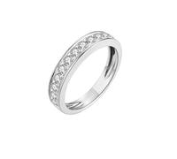 Homxi 9 K White Gold Rings for Women Promise, Half Eternity Round with 0.5ct Diamond, Anniversary Rings Silver for Women Size V 1/2