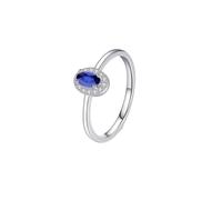 Homxi 9K White Gold Eternity Rings for Women, 3x5mm Oval with Created Sapphire and Moissanite, Silver Eternity Bands for Women Rings Size 11