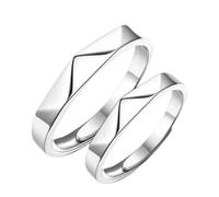 Homxi Adjustable Engagement Rings Sterling Silver for Couple, Geometric, His and Hers Wedding Ring Sets Silver