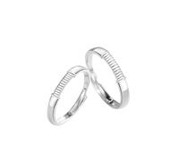 Homxi Adjustable Wedding Bands Sterling Silver Couple, Geometric, His and Hers Wedding Ring Sets Silver