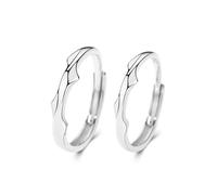 Homxi Adjustable Wedding Ring 925 Sterling Silver Couple, Geometric, Wedding Rings His and Hers Silver