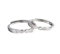 Homxi Adjustable Wedding Rings 925 Sterling Silver Couple, Fish Shaped, Wedding Rings Silver His and Hers