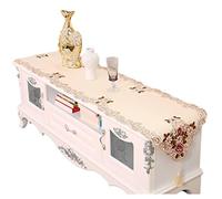 Homxi Autumn Table Runner,40x200CM,Flowers Embroidered with Tassel Table Runners Polyester,Small Table Runner Rectangle Champagne