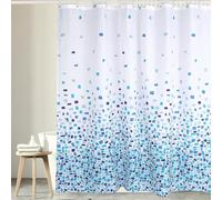 Homxi Bathroom Curtains Mould Proof Resistant 300x200cm,Polyester Shower Curtain with Hooks,Shower Curtain Weighted,Mosaic Pattern Bathtub Curtain Blue