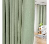 Homxi Bedroom Curtains Blackout 2 Piece,2 x 118W x 106H inch,Green Curtains Balcony Solid Color Curtain Hooks