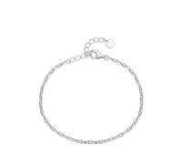 Homxi Bracelet White Gold Women 14 K, Simple Chain, 7.87" + 1.18" Extender, Womens Silver Adjustable Bracelet Chain