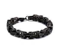 Homxi Bracelets for Men Black,Bracelets Stainless Steel for Men 8MM Byzantine Chain Bracelets Chain Men 8Inch