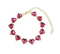 Homxi Chain Anklets for Women Gold, Women's Anklets Copper Heart Shape with Cubic Zirconia - 8.3" + 4" Extender Chain