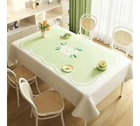 Homxi Cloth Tablecloth for Rectangle Table 55.2x70.9 inch,Waterproof PVC | Floral and Leaf Pattern,Oil-Proof,Scratch-Resistant,Green