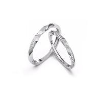 Homxi Couple Eternity Ring Custom Rings for Women and Men Wedding, S925 Sterling Silver Ring Adjustable for Couple, Letter Love with Cubic Zirconia, Silver Wedding Band His and Hers