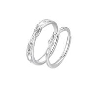 Homxi Couples Ring Engraving Engagement Rings, Adjustable Rings for Couple Sterling Silver, Branches and Leaves, Wedding Ring Silver His and Hers