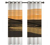 Homxi Curtain Panels Set of 2,2 x 42 W x 84" H,Blackout Curtains for Dining Room White Black Orange Abstract Painting Blackout Curtains Grommet
