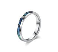 Homxi Customizable Men Women Tungsten Ring, 4MM Round with Shell Pattern, Promise Rings Men Silver Size X 1/2