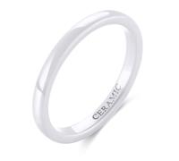 Homxi Customized Men Women Ceramic Wedding Ring, 2MM Polished Round, Womens White Rings Size L 1/2