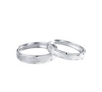 Homxi Customized Promise Rings Couple Ring Engagement, Sterling Silver Couple Wedding Rings Adjustable, Matte Round, Silver Ring Wedding Band