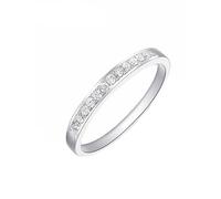 Homxi Engagement Ring Womens 18K White Gold, Round with 0.14ct Diamond, Silver Promise Rings Size S 1/2