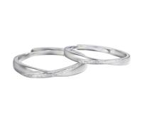 Homxi Engraved Couples Rings Engagement, Adjustable Ring 925 Sterling Silver Couple, Interweave, Silver Wedding Rings