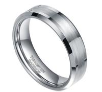 Homxi Engraved Men Women Tungsten Ring, 6MM/8MM Brushed Round, Men Rings Silver