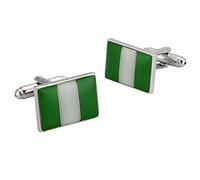 Homxi Fashion Cufflinks for Men,Men Cuff Link Dress Shirts Rectangle Flags Cuff Links Mens Stainless White Green