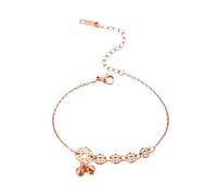 Homxi Ladies Anklet Bracelet Rose Gold, Stainless Steel Anklet Coin and Bells - 7.9" + 2" Extender Chain