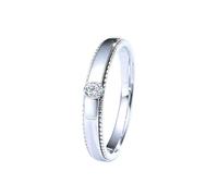 Homxi Men 9 ct White Gold Promise Rings, Simple Round with 0.13ct Diamond, Silver Engagement Men Ring Size Y 1/2