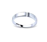 Homxi Men's Promise Platinum 950 Ring, Round with 0.06ct Diamond, Silver Wedding Band Rings for Men Size O 1/2