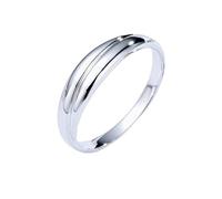 Homxi Men's Promise Ring 14ct White Gold, Simple Round, Silver Jewelry for Men Anniversary Ring Size S 1/2