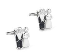 Homxi Mens Silver Black Cuff Links Wedding, Copper Couples Get Married, White Cufflink Dress Shirts for Men