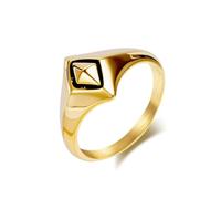 Homxi Personalized Men Stainless Steel Ring, 14MM Geometric, Promise Ring Men Gold Size V 1/2