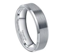 Homxi Personalized Unisex Tungsten Ring, 8MM Simple Brushed Round, Men's Promise Rings Silver Size Y 1/2
