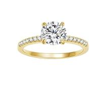 Homxi Personalized Womens 925 Sterling Silver Wedding Ring, 4 Claws Solitaire Round with Cubic Zirconia, Rings for Women Gold Band Size Q 1/2