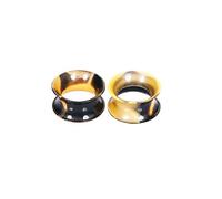 Homxi Piercing Jewelry 2Pcs Silicone Ear Plugs Earrings 1/2 inch Gauge Earrings for Men 12mm Hollow Hoop Tunnels for Ears Set Yellow Black