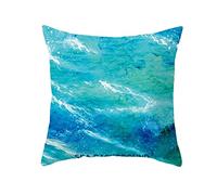 Homxi Pillow Covers Couch 16x16 Decorative Pillow Covers Polyester,Marble Texture Blue Green