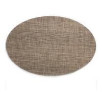 Homxi Placemat 6 PCS,17.72 x 11.82 IN / 45 x 30 CM,Vinyl Washable Placemats Solid Color with Oval Dining Placemats Brown