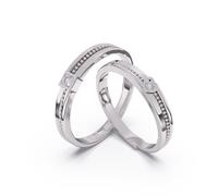 Homxi Promise Ring Personalize Anniversary Rings for Couples, Sterling Silver Rings Adjustable for Couple 925, Round and Heart with Cubic Zirconia, Silver Wedding Bands Ring