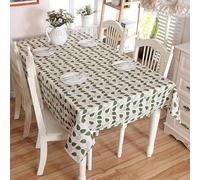 Homxi Rectangle Table Cover Cloth 55 W x 78 L,Side Table Cloth Green Leaves Pattern Cotton Linen Camping Tablecloth