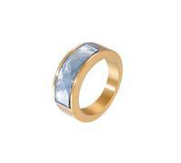 Homxi Ring Customize for Women Stainless Steel Wedding Bands Women,Round 8MM with Crystal Ring for Women Gold Womens Rings Size N 1/2