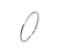 Homxi Ring Wedding White Gold 18K Women, Simple Solitaire Round with 0.02ct Diamond, Engagement Rings Women Silver Size R 1/2