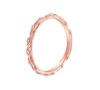 Homxi Rose Gold Band Rings for Women 9K, Round with Vine, Engagement Rings Rose Gold Ring Size 11