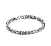Homxi Silver Chain Bracelets for Men,Bracelets for Men Stainless Steel 4MM Byzantine Chain Bangles for Men 7.4 Inch