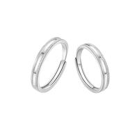 Homxi Sterling Silver Rings Adjustable Bands for Couple, Matte Round, Ring Silver Couple