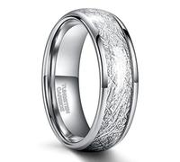 Homxi Tungsten Promise Ring for Men Personalized, 4MM/6MM/8MM Round and Pattern, Promise Rings for Men Silver