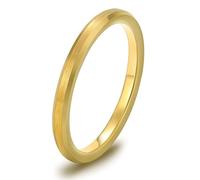 Homxi Tungsten Ring for His Her Custom, 2MM Matte Round, Mens Gold Wedding Rings Size Q 1/2