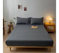 Homxi Twin XL Fitted Sheet Double,(53 x 78 IN),Twin Size Fitted Sheet Solid Color King Size Bed Fitted Sheets Dark Gray