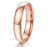 Homxi Unisex Titanium Steel Ring Personalized Inside, 4MM Polished Round, Promise Ring Rose Gold Size R 1/2