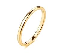Homxi Unisex Tungsten Ring Engraved Message, 2MM Polished Round, Gold Engagement Rings for Her Size T 1/2