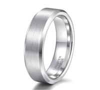 Homxi Unisex Tungsten Ring Personalized Inside, 6MM Brushed Round, Wedding Bands Silver Size T 1/2